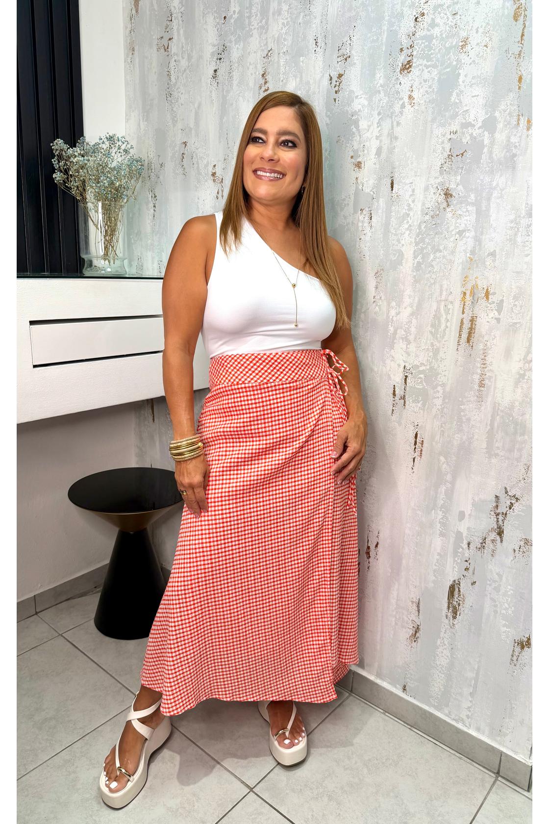 Gingham Wrap Skirt